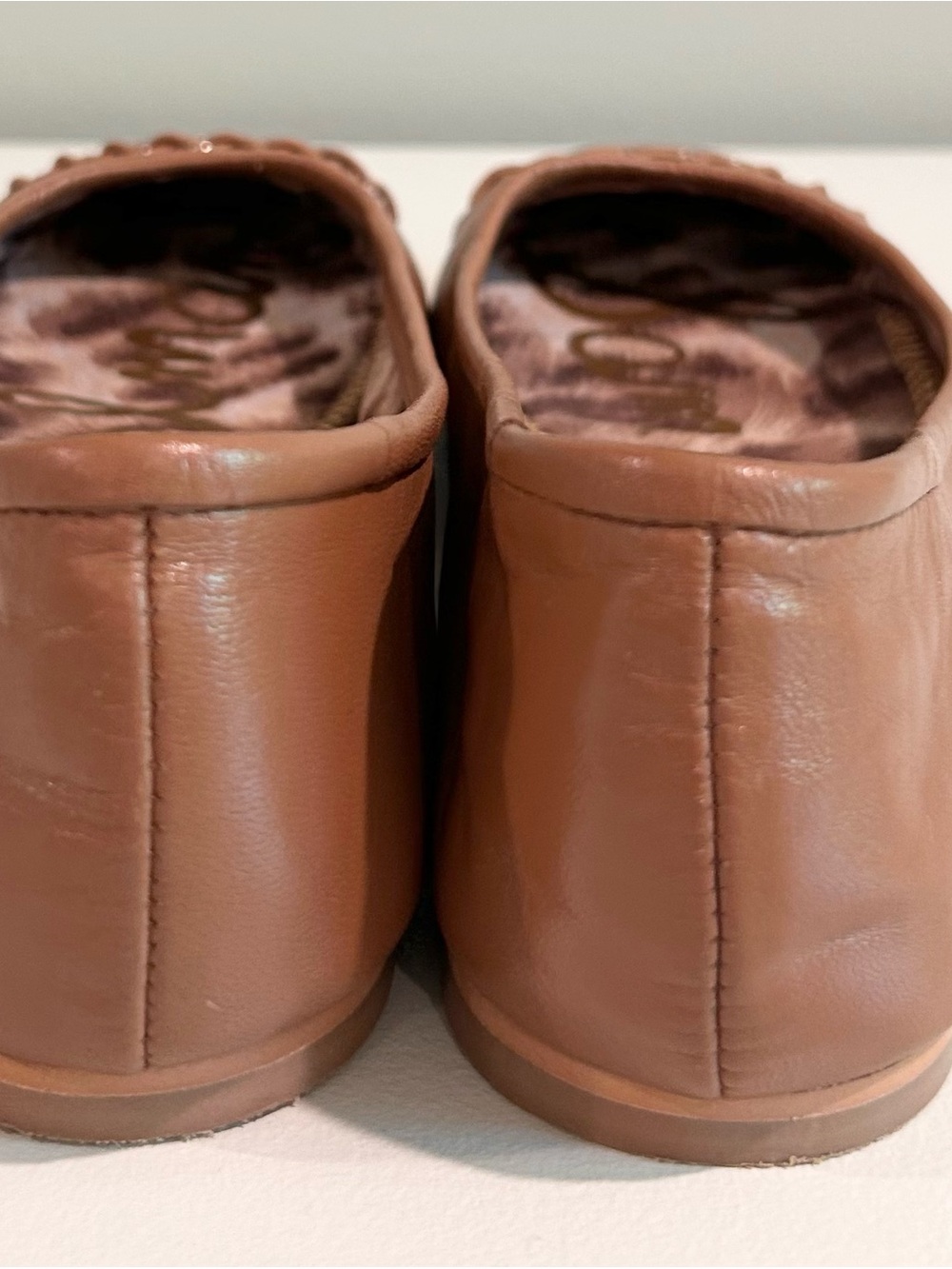 Sam Edelman Felicity Ballet Flats Brown Leather Whipstitch Shoes 7 - Picture 6 of 9